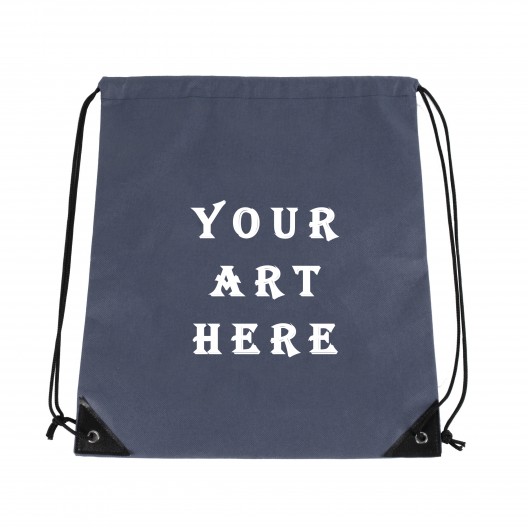 Grey Big Size Cinch Up Non Woven Backpacks 